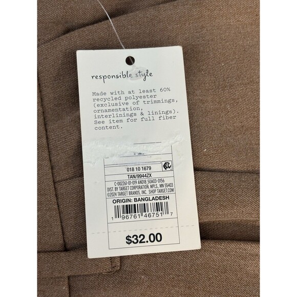 Women's Khaki Wide-Leg Trousers with Pocket Detailing - Picture 3 of 6